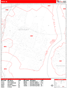 Perth Amboy  Wall Map Red Line Style